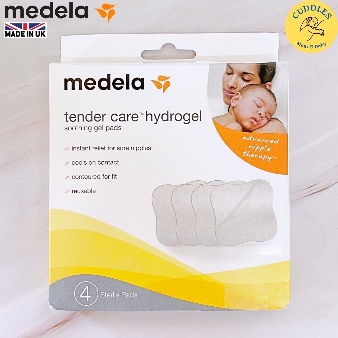 Medela) Tender Care Hydrogel Soothing Gel Pads 4 Count แผ่นไฮโดรเจล  กันหัวนมเจ็บ ลดการคัดเคืองเต้านมของคุณแม่