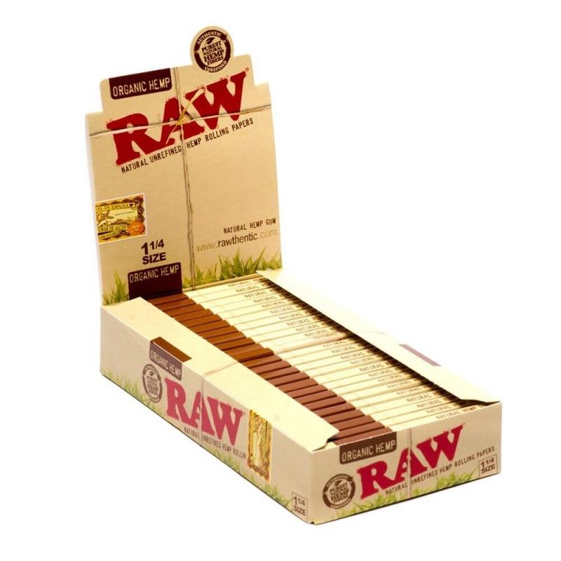 กระดาษโรล RAW Organic Hemp 1 ¼ size Rolling Paper (กล่อง 24 ตลับ)