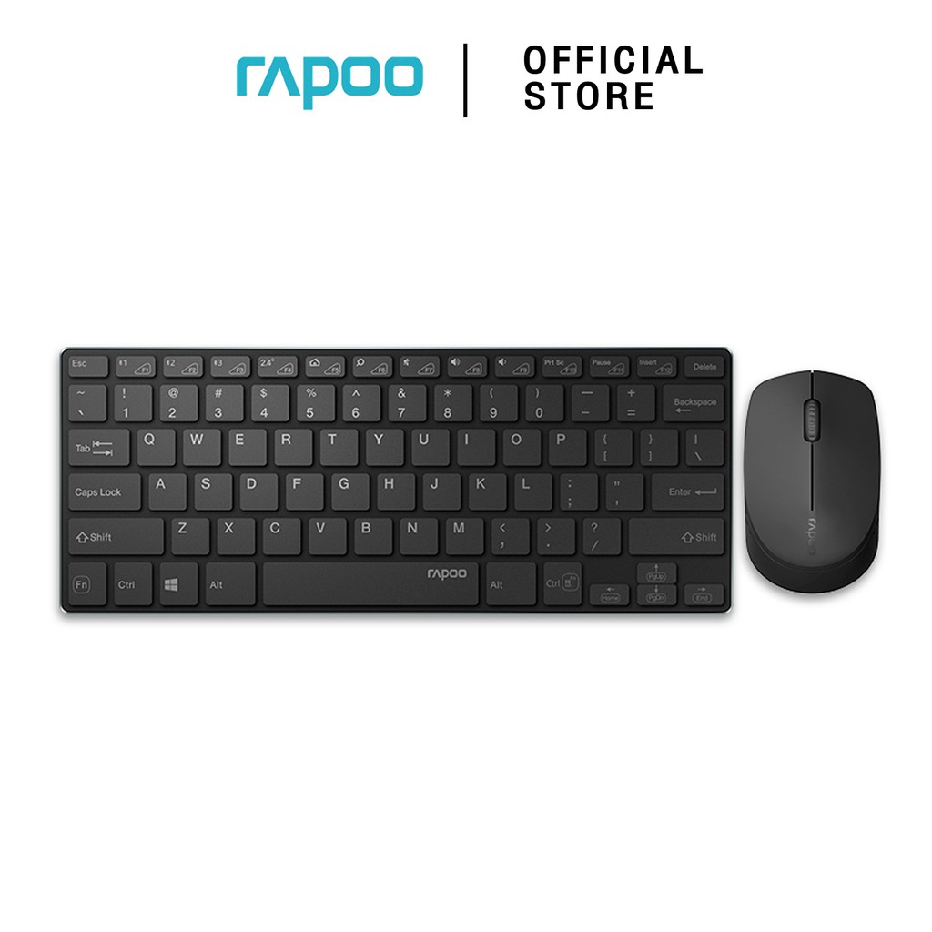 Rapoo 9000M Multi-mode Silent Wireless Keyboard Mouse Combos Switch Bluetooth 3.0/4.0 and 2.4G up to 3 Devices ไทย/Eng