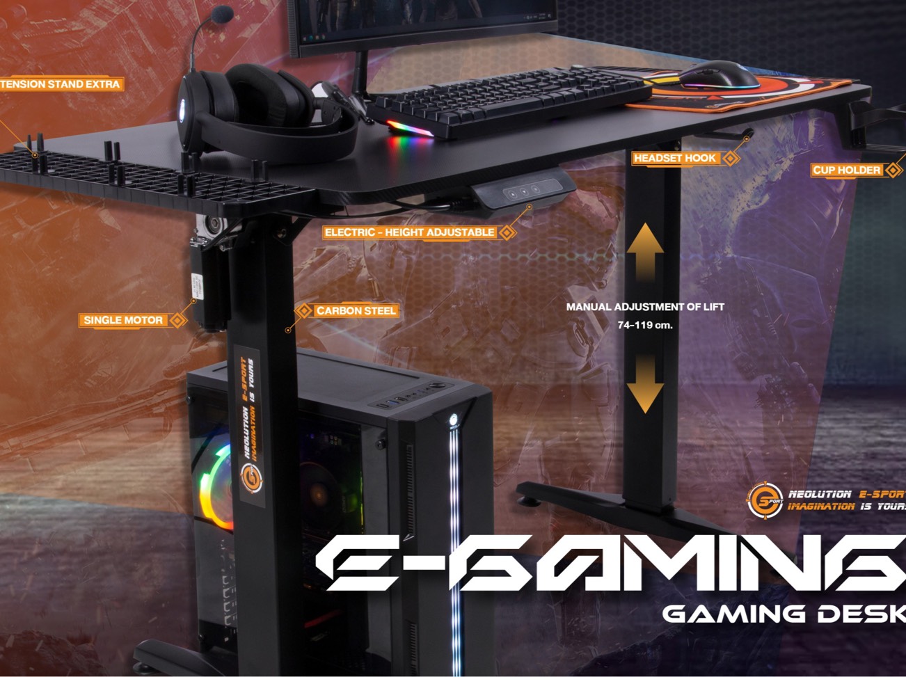 โต๊ะเกมส์มิ่ง Neolution E-Sport รุ่น E-GAMING Gaming DeskNEO-EL03