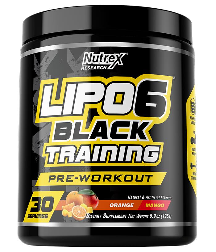 NUTREX LIPO 6 BLACK TRAINING PREWORKOUT ORANGE MANGO 30 SERVING