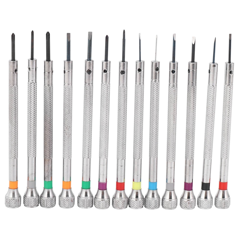 0.6Mm2.0Mm 13Pcs New Watchmakers Screwdrivers Set Watch Glasses Flat