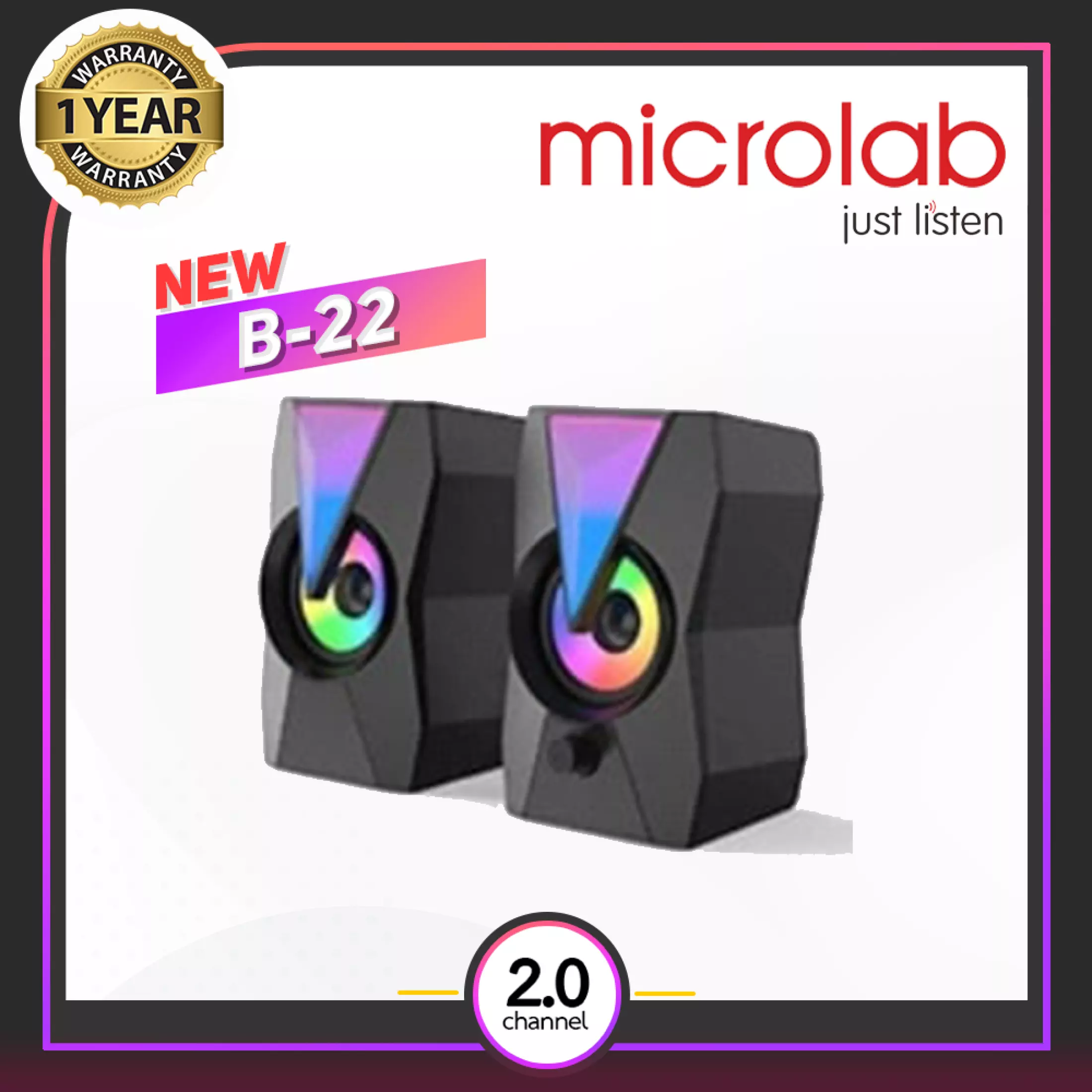 ลำโพงข้าง Microlab B22 USB Speaker 2.0 Ch. (6 Watt) Lazada.co.th