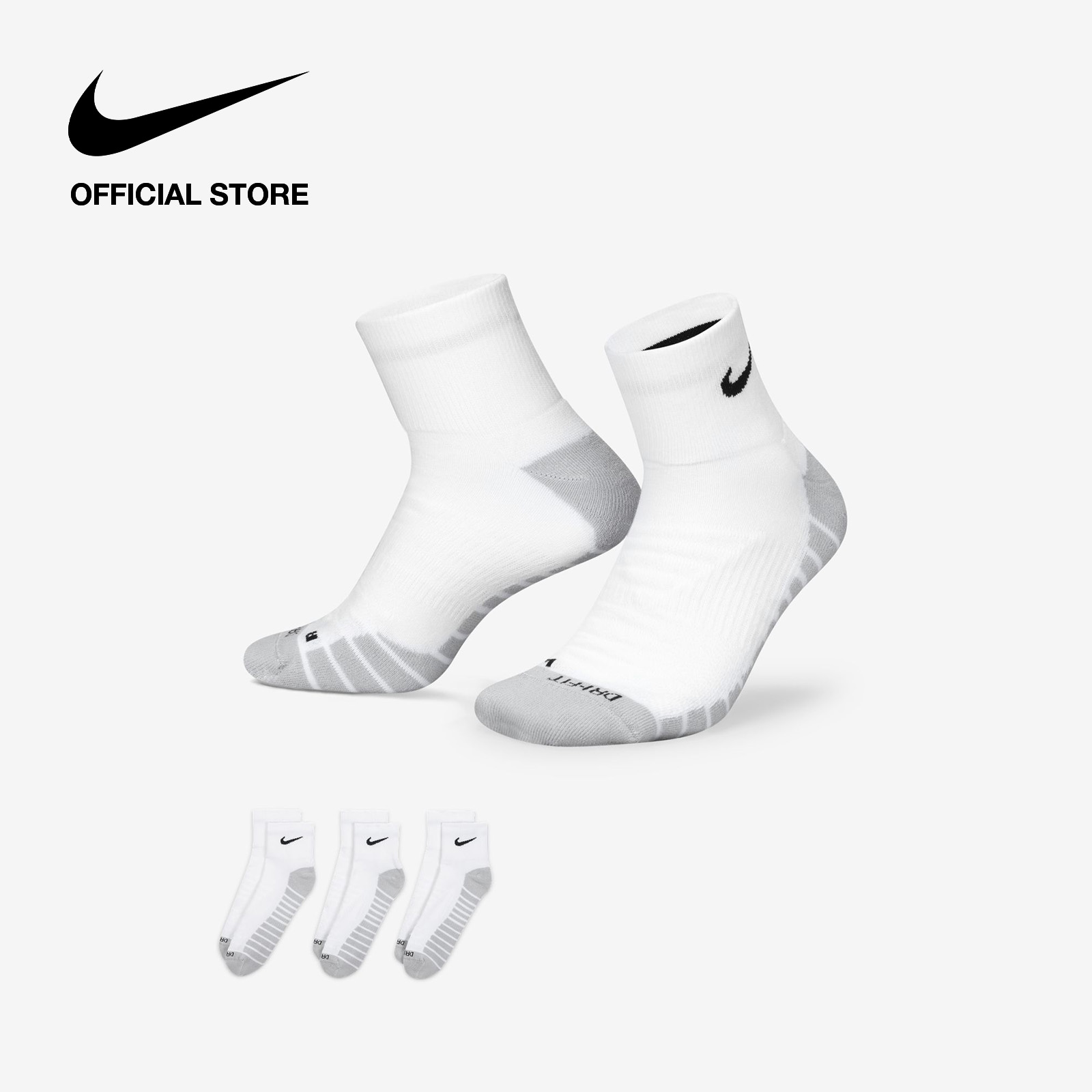 Nike Everyday Max Cushioned Training Ankle Socks (3 Pairs) - White ...