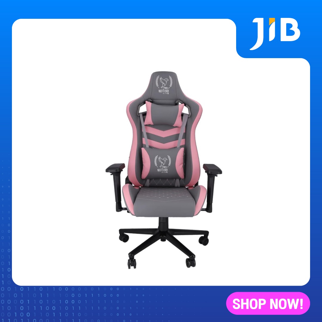 GAMING CHAIR (เก้าอี้เกมมิ่ง) PINKU NOTORI ZK-157 (GRAY-PINK) (ASSEMBLY REQUIRED)