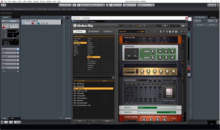 Cubase LE AI Elements 9.0.1 พร้อม Guitar Rig 5 VSTi และตัว Asio4all