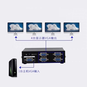 ภาพหน้าปกสินค้าVGA Video Splitter - 1 in to 4 Out - 1 PC to 4 Monitors 1x4 ที่เกี่ยวข้อง