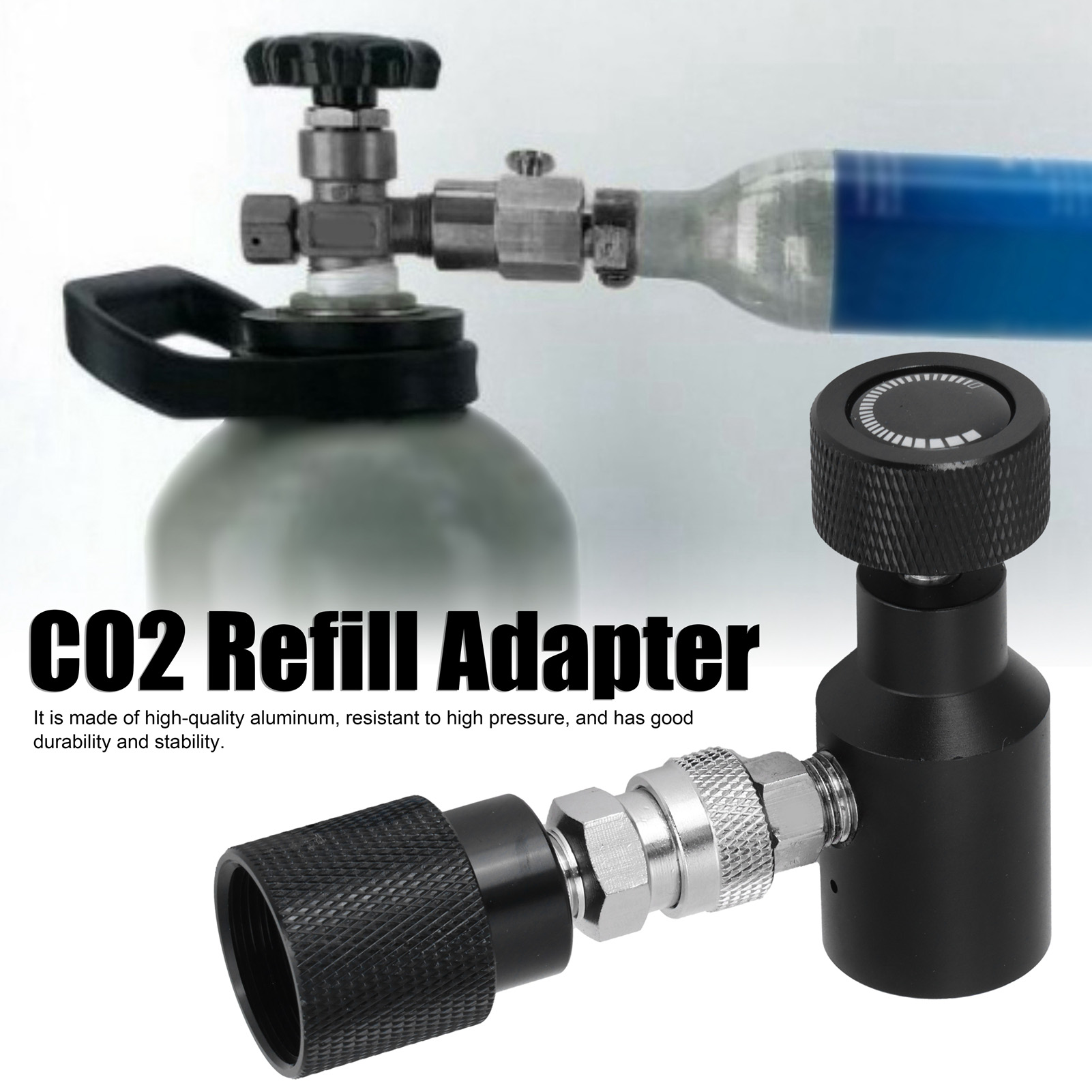 อะแดปเตอร์เติมถัง CO2 หัวต่อโซดากับ W21.8‑14 Fit สำหรับ Soda Club Black