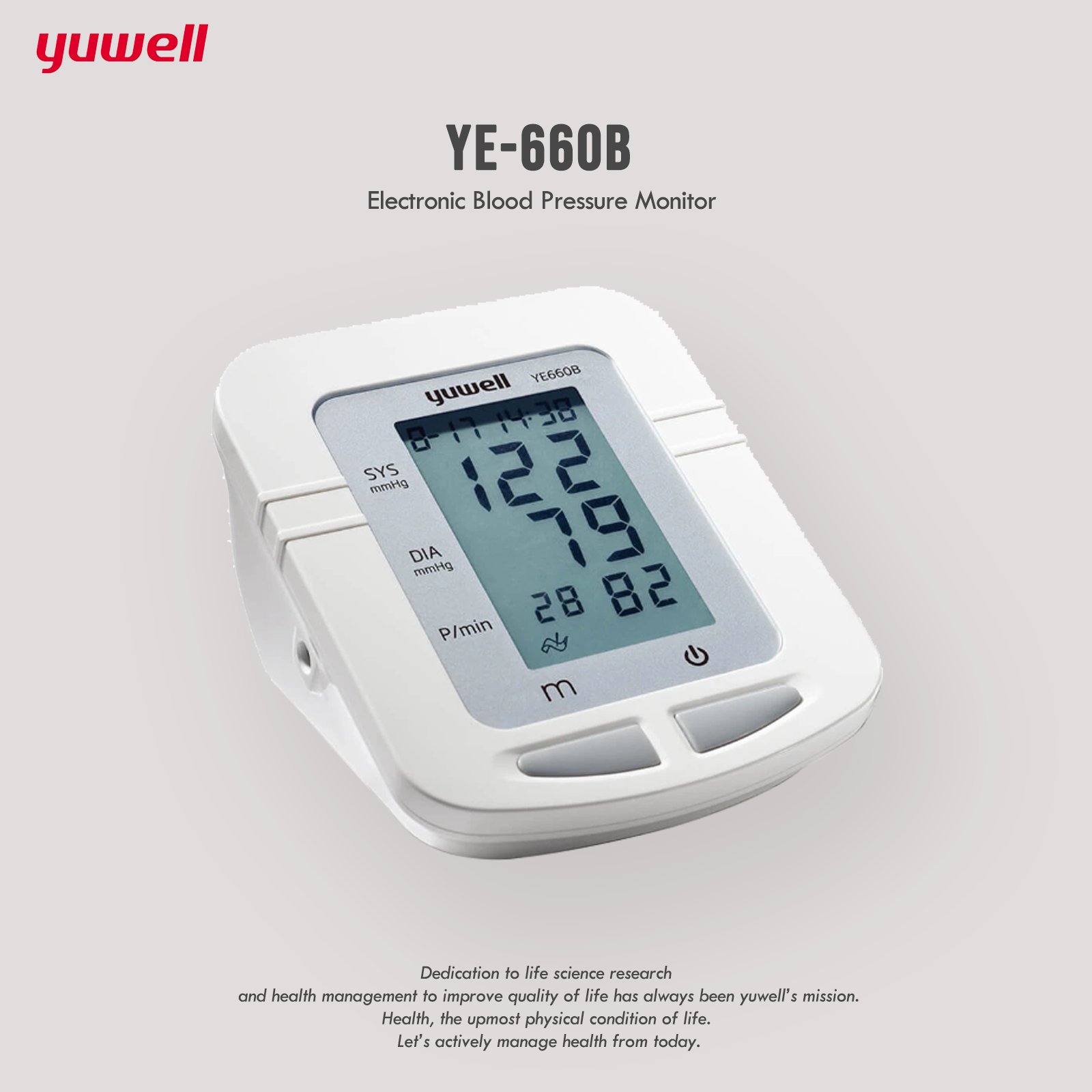 (รับประกัน 1 ปี) Yuwell YE660B เครื่องวัดความดันโลหิต คนแขนใหญ่ใช้ได้ฟรีAdapter Blood Pressure Monitor