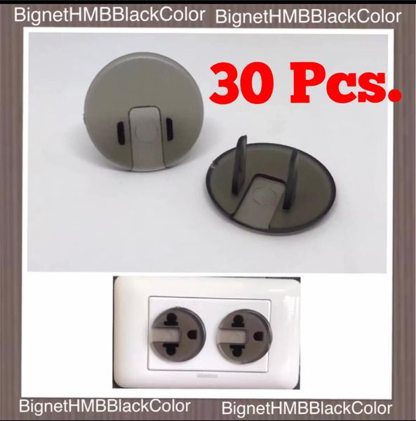 H.M.B. Plug 10  Pcs. ที่อุดรูปลั๊กไฟ Handmade®️ Black Color ฝาครอบรูปลั๊กไฟ รุ่น สีดำใส  10,20,3040,50 Pcs.  สีวัสดุ สีดำ Black color 30 ชิ้น ( 30 Pcs. )