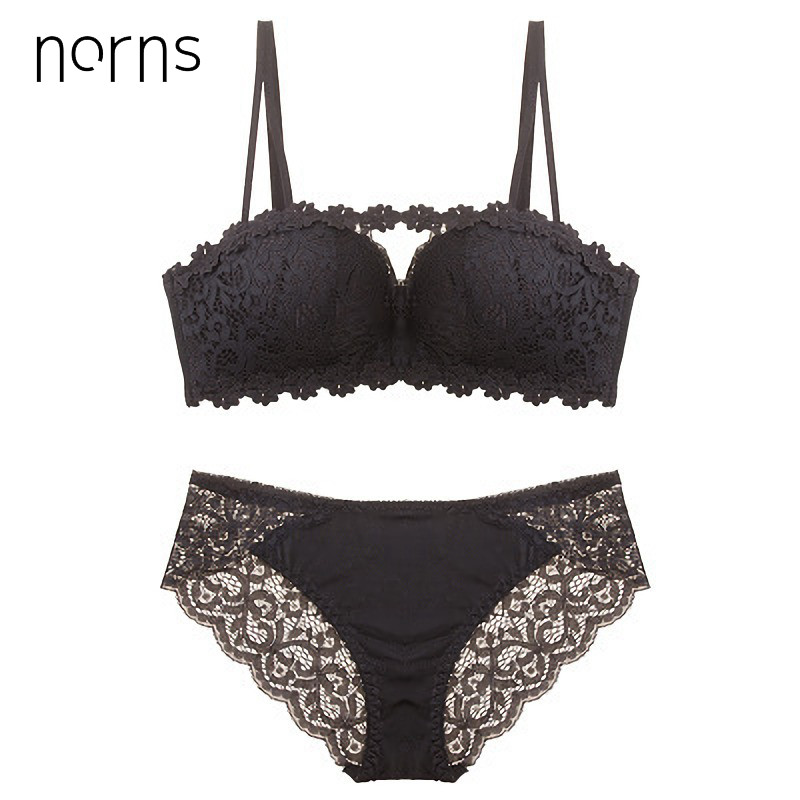 Norns New Sexy Intimates Bra Set Wire Free Underwear Lace Lingerie Push Up Strapless Bralette 