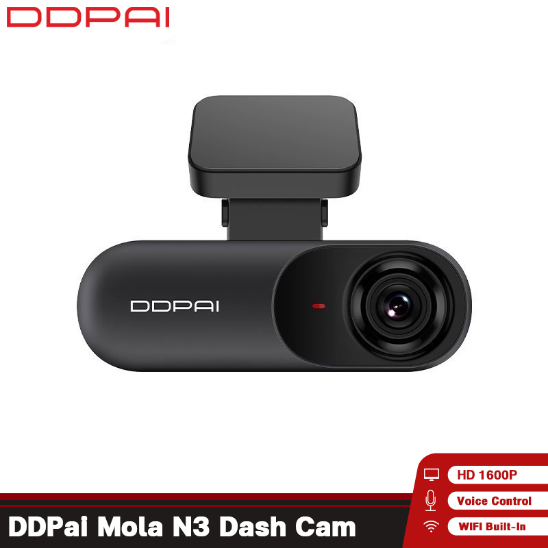 [ศูนย์ไทย] DDPai Mola N3 Dash Cam Full HD 1600 Built-in 2k กล้องติดรถยนต์ Wi-Fi 1600p Dash Cam 140 Wide Angle Voice Command กล้องติดรถยนต์อัจฉริยะ