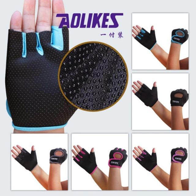 พร้อมส่ง! ถุงมือออกกำลังกาย ถุงมือฟิตเนส ถุงมือ fitness ถุงมือยกน้ำหนัก Aolikes