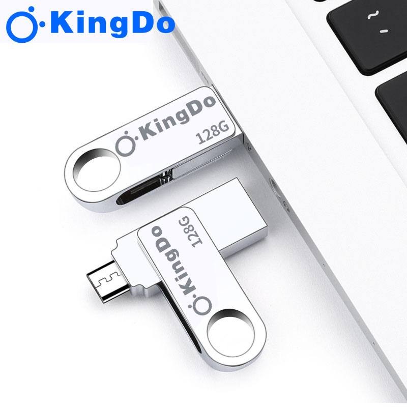 Kingston 128GB  USB 2.0 หน่วยความจำแฟลชไดรฟ์ Stick โทรศัพท์ OTG  ประเภท C ปากกาไขควงเล็ก