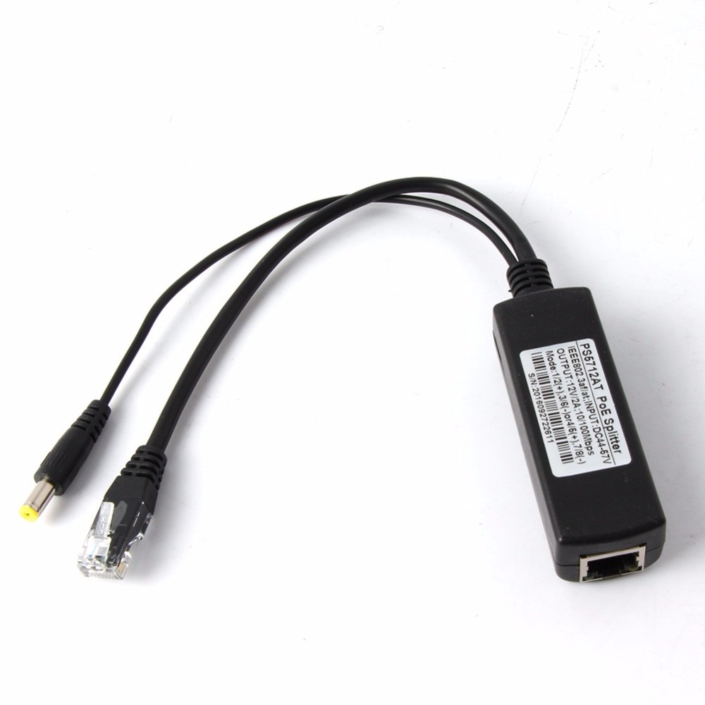 【CW】 48V To 12V POE CCTV Camera Connectors Adapter Cable Splitter