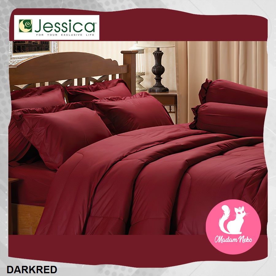Jessica ผ้าปูที่นอน (ไม่รวมผ้านวม) สีแดงเข้ม DARK RED (เลือกขนาดเตียง 3 ...