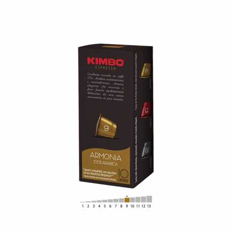กาแฟแคปซูล คิมโบ ARMONIA สำหรับเครื่องเนสเปรสโซ่  Kimbo Nespresso Armonia Italian Espresso Capsules (10 Capsules)