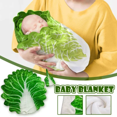 50 0 6m Baby Swaddle Wrap Newborn Simulation Cabbage Flannel Baby Wrap Blanket Baby Sleeping Swaddle Wrap Hat Mantas Para Bebé