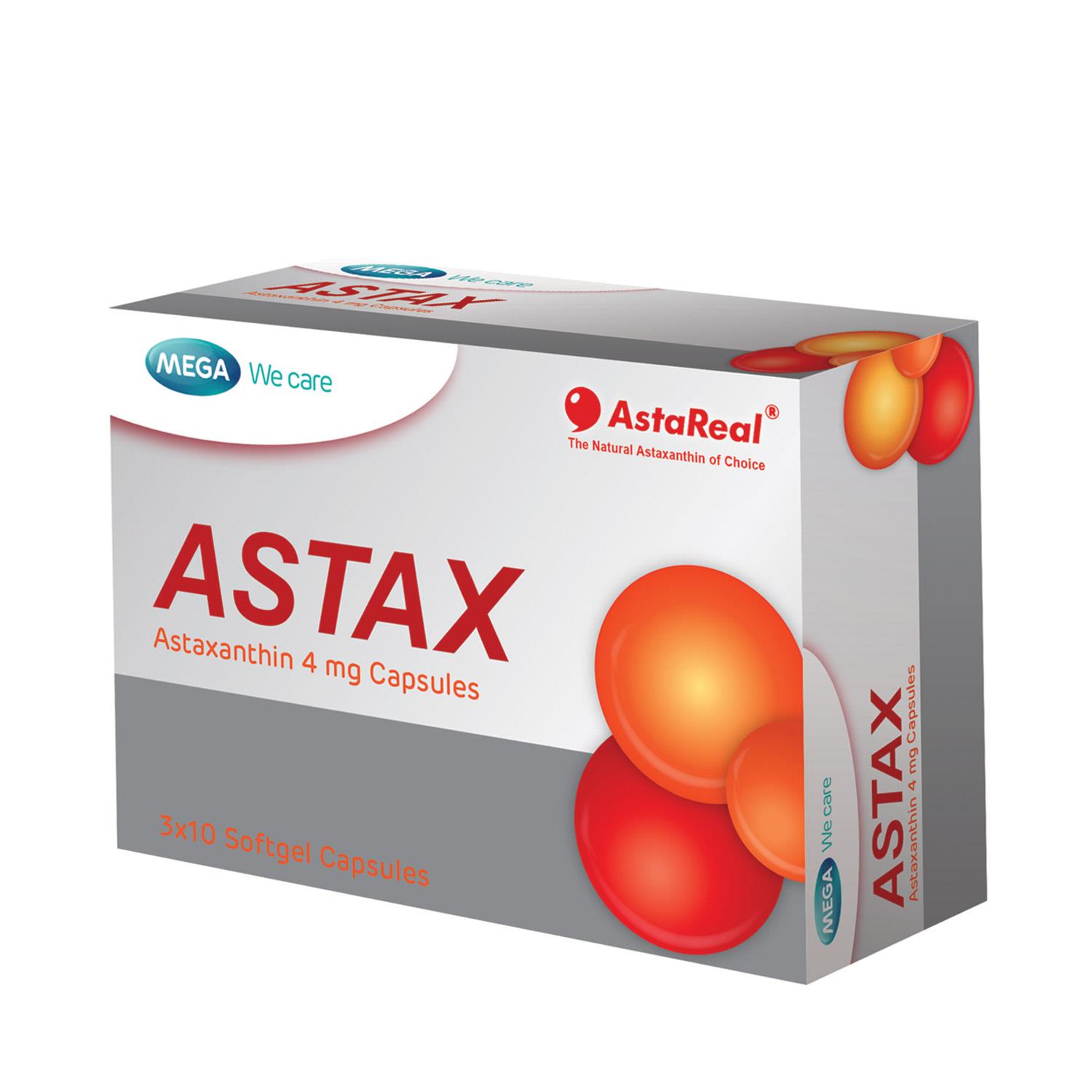 Mega We Care Astax 30 capsules เมก้า วี แคร์ แอสแทกซ์ (แอสตาแซนธิน 4มก.)