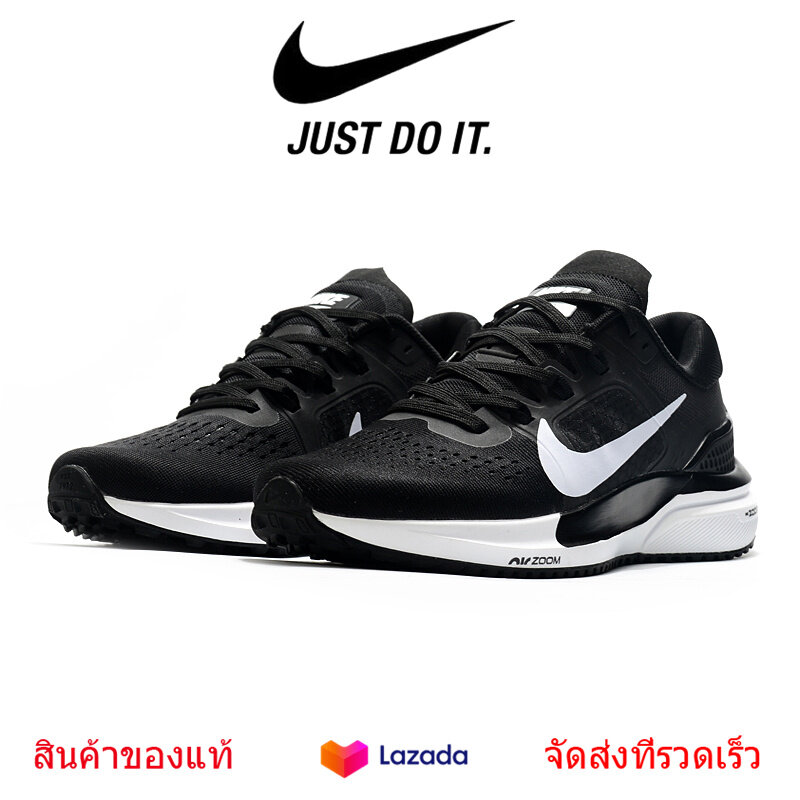 รองเท้าผู้ชาย Nike ของแท้รองเท้าผ้าใบ Nike Air Zoom VOMERO 15 รองเท้าจ็อกกิ้งสีดำรองเท้าเดินป่าน้ำหนักเบาและระบายอากาศได้ดี