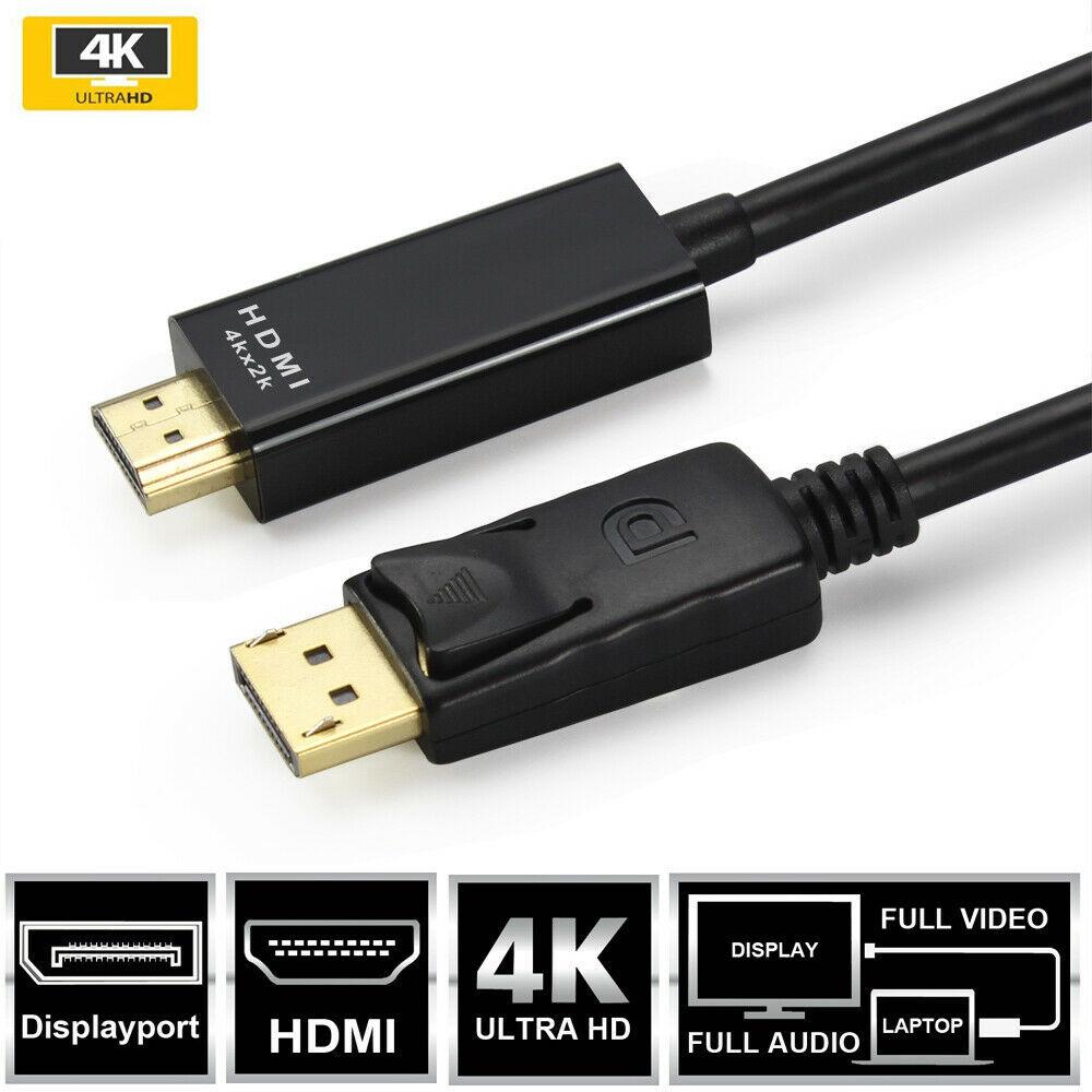 4K*2K สายเคเบิ้ลต่อจอภาพ Display Port to HDMI - DP To HDMI ยาว 1.8 เมตร