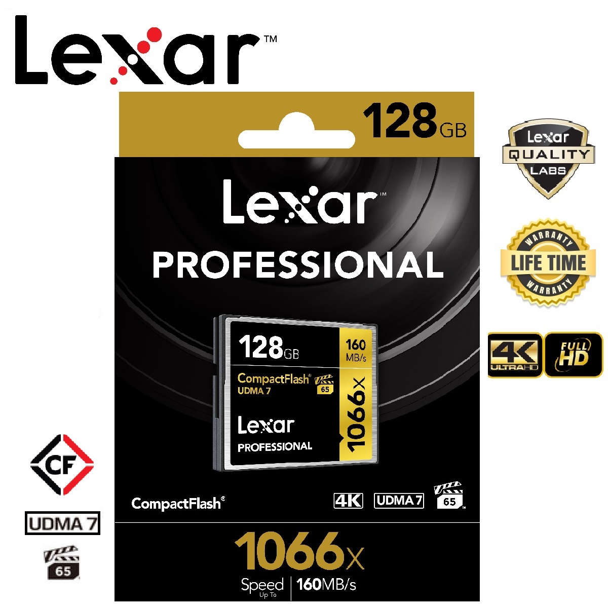 Lexar 128GB 1066x (160MB/s) Compact Flash Professional