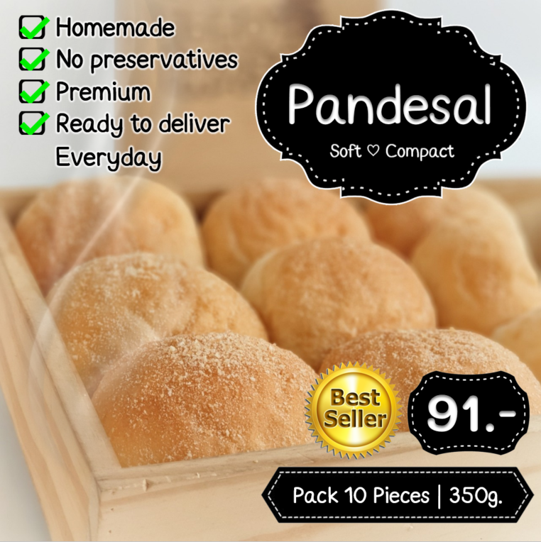 ขนมปัง Pandesal (ปันดีซาล) ก้อนกลมนุ่ม หวานน้อยๆ 1 Pack 10 ชิ้น อบสดใหม่ทุกวัน จากร้าน โตโต้ อินาซาล
