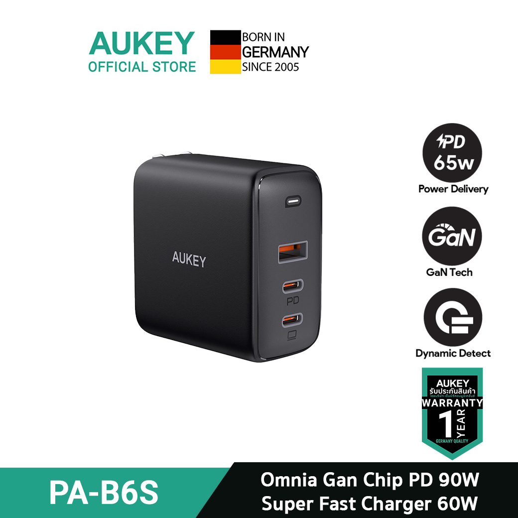  AUKEY PA B6S Omnia 90W 3 Port For MacBook Pro Charger With