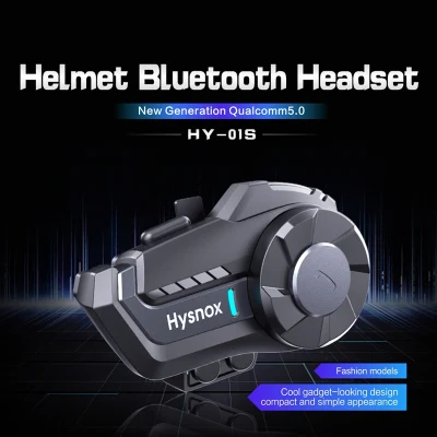 Hysnox HY-01S Motorcycle Wireless Helmet Intercom for Qualcomm 5.0 Chip, 1000M Waterproof Bluetooth Headset with FM Radio