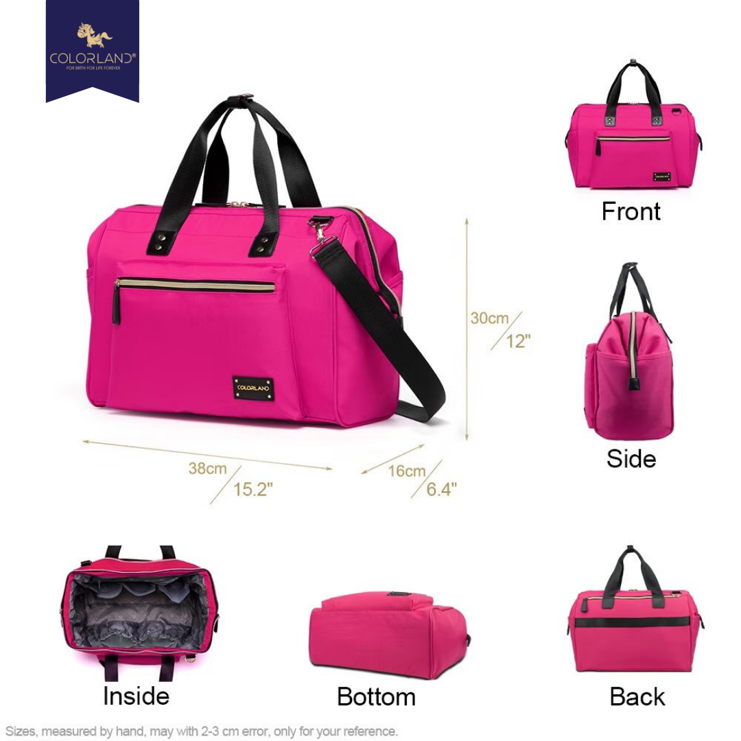 Colorland VA-TT190 กระเป๋าใส่ผ้าอ้อม กระเป๋าใส่ขวดนม หยิบสัมภาระได้ง่าย Full Function Hot Pink Diaper Bag
