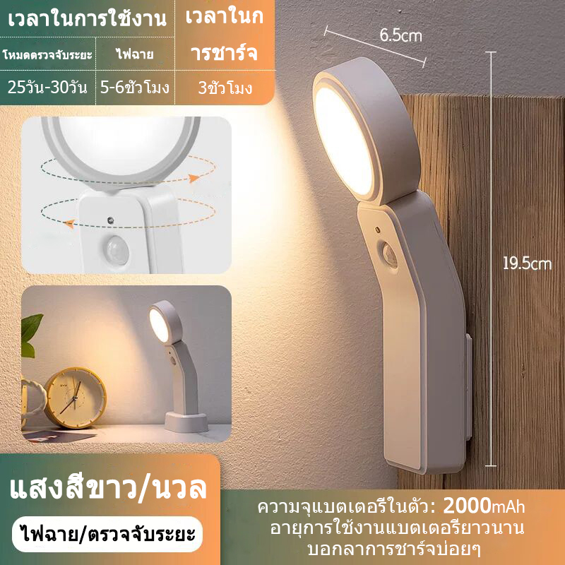 LED Desk lampโคมไฟเซ็นเซอร์ใหม่ล่าสุด โคมไฟอัจฉริยะ โคมไฟตรวจจับเคลื่อนไหว โคมไฟตรวจจับคนเดินผ่าน โคมไฟหัวเตียง โคมไฟไร้สาย