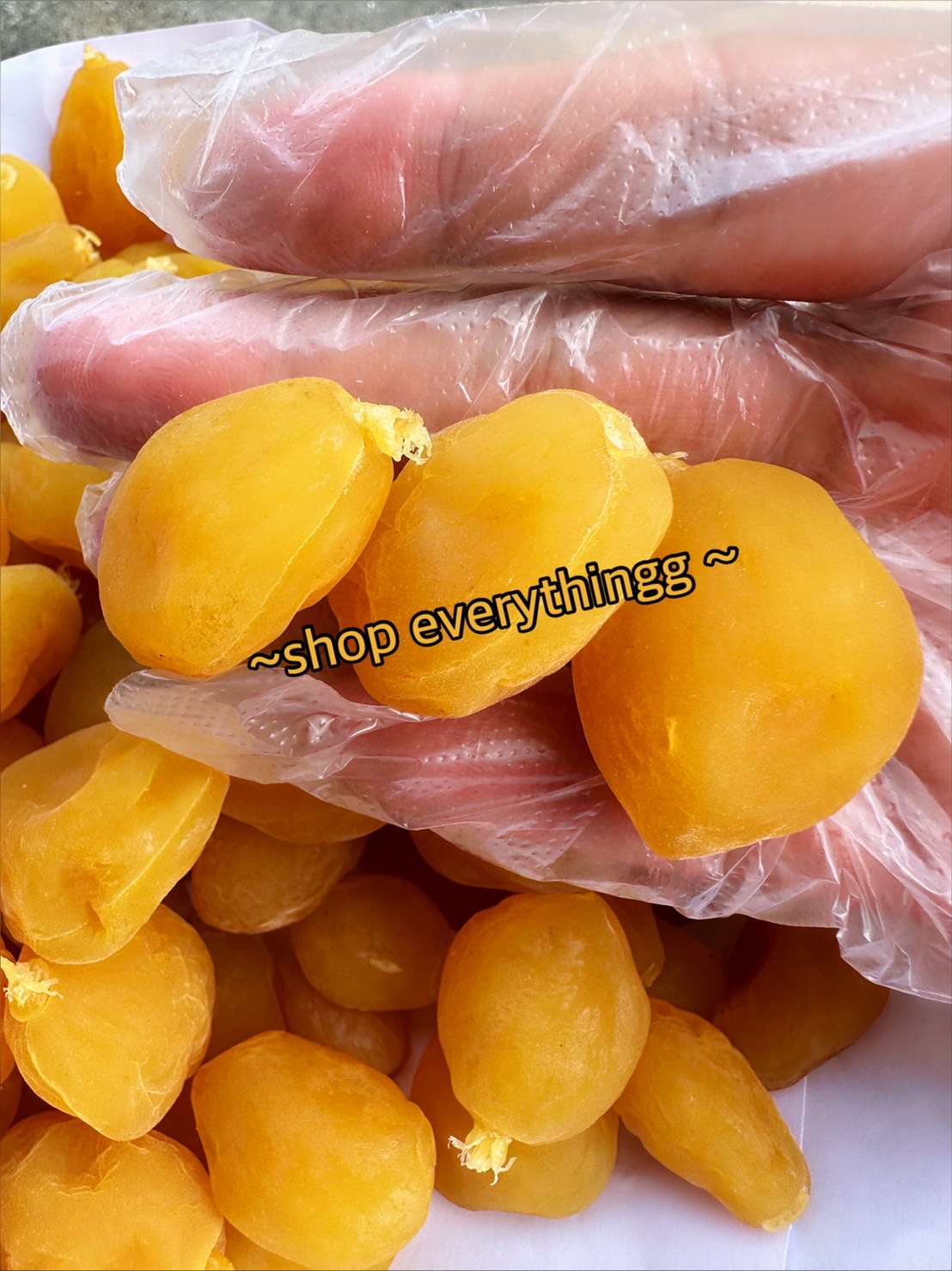 พีชเหลืองแอพริคอตอบแห้ง Dried green apricots หอม กรอบ สด ใหม่จากโรงงาน