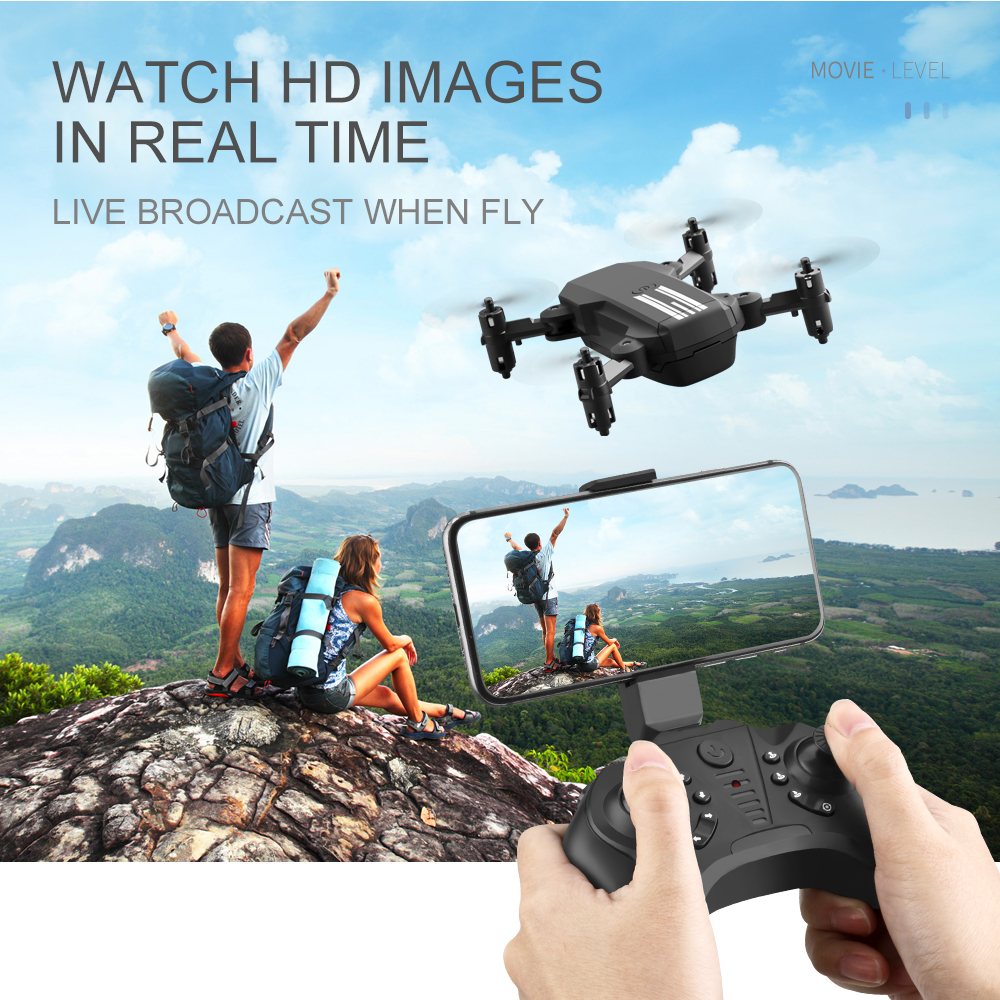 ของเล่น โดรน RC Quadcopter พับได้ สีดำและสีเทา ความสูงถือ ความดันอากาศ Fpv WiFi กล้อง HD 1080P 4K โดรน มินิ ใหม่ 2020