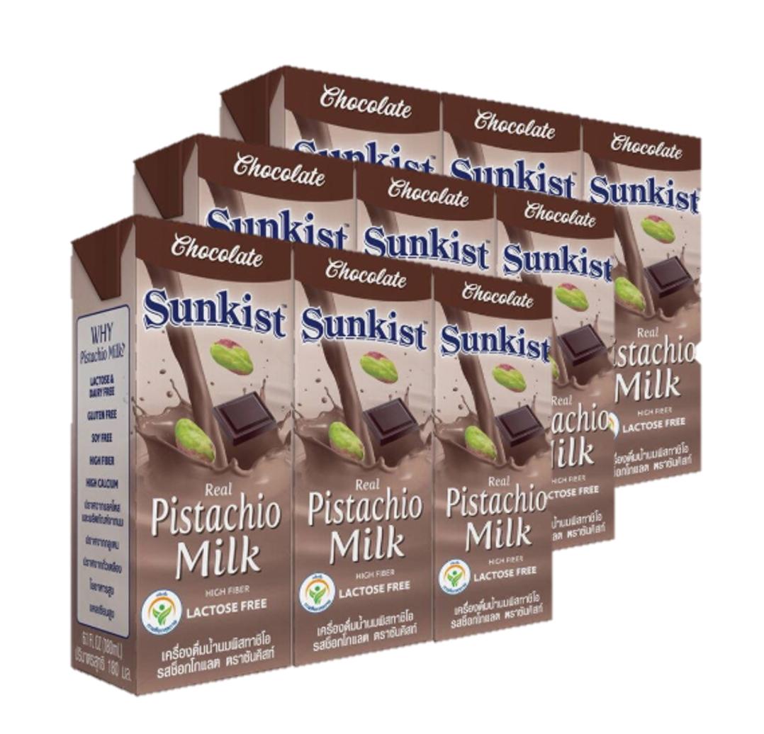 Sunkist Pistachio Milk Chocolate ซันคิสท์ นมพิสทาชิโอ รสช็อกโกแลต 180ml. x 9กล่อง