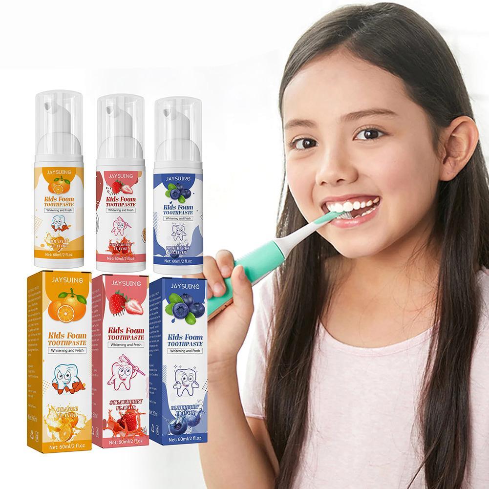 Kids Tooth Whitening Foam Mousse Children Can Swallow Toothpaste