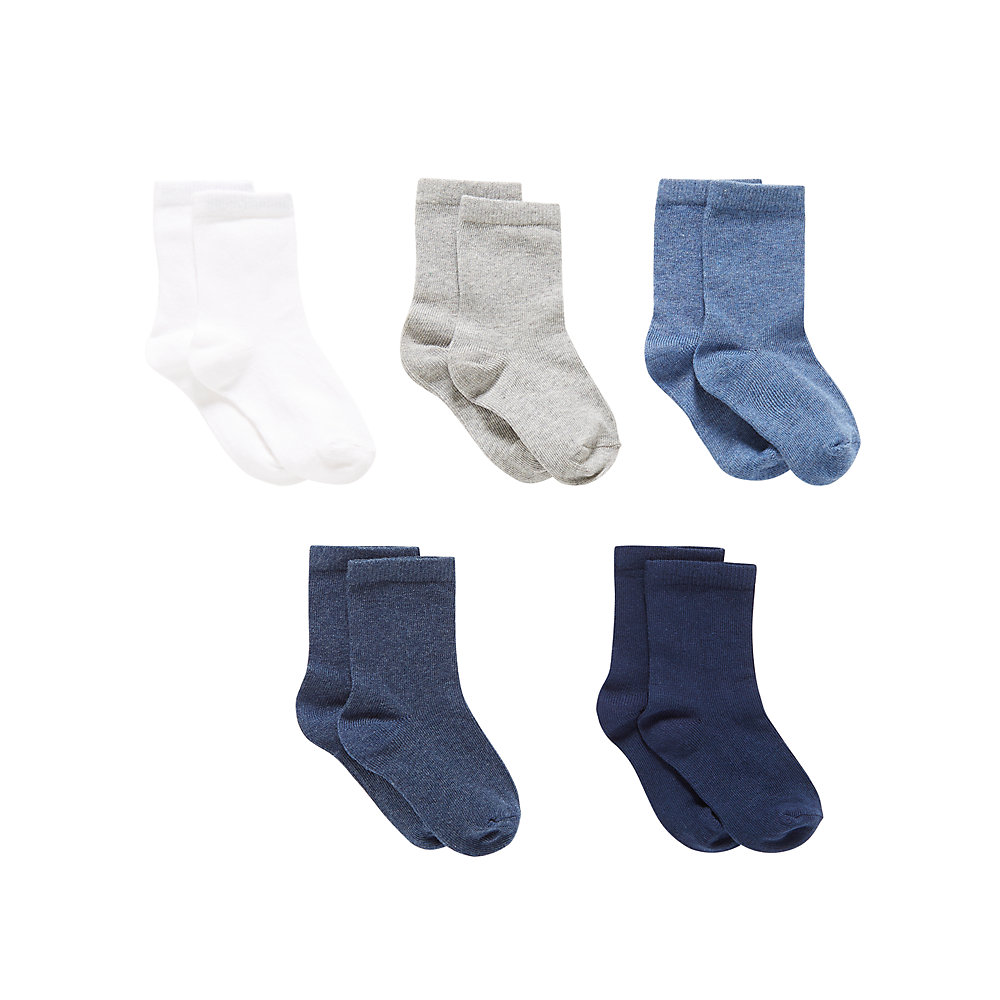 ถุงเท้าเด็กผู้ชาย mothercare blue socks with aegis - 5 pack KA738