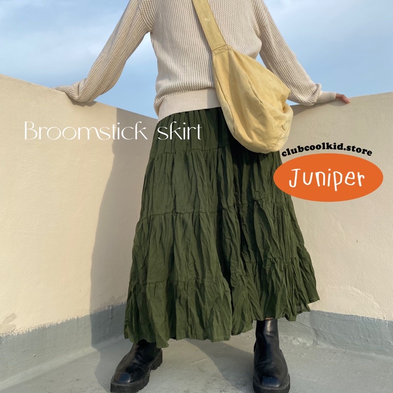 กระโปรงยาวยับๆ พริ้วๆ (Broomstick Skirt ) 🫧🩰🍒 ; พร้อมส่ง Lazada.co.th