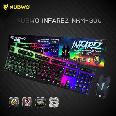 ดูภาพ คีย์บอร์ดแบบมีสาย คีย์บอร์ดเกมเมอร์ NUBWO INFAREZ NKM-300 ชุดคีย์บอร์ดมีไฟเกมส์มิ่ง + เม้าส์มีไฟเกมส์มิ่ง <br/>เพิ่มเติม คีย์บอร์ดแบบมีสาย คีย์บอร์ดเกมเมอร์ NUBWO INFAREZ NKM-300 ชุดคีย์บอร์ดมีไฟเกมส์มิ่ง + เม้าส์มีไฟเกมส์มิ่ง
