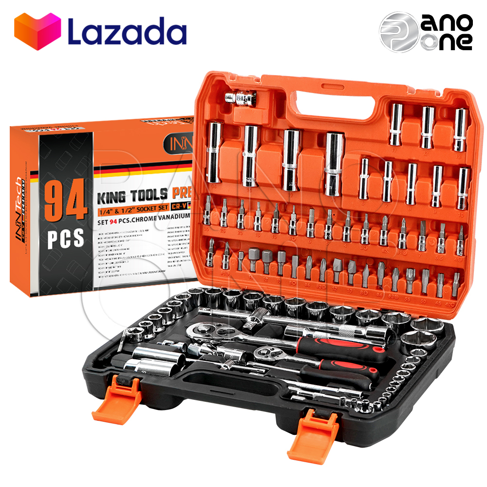 InnTech King Tools ชุดเครื่องมือ ประแจ ชุดบล็อก 46 ชิ้น แกน 1/4 นิ้ว