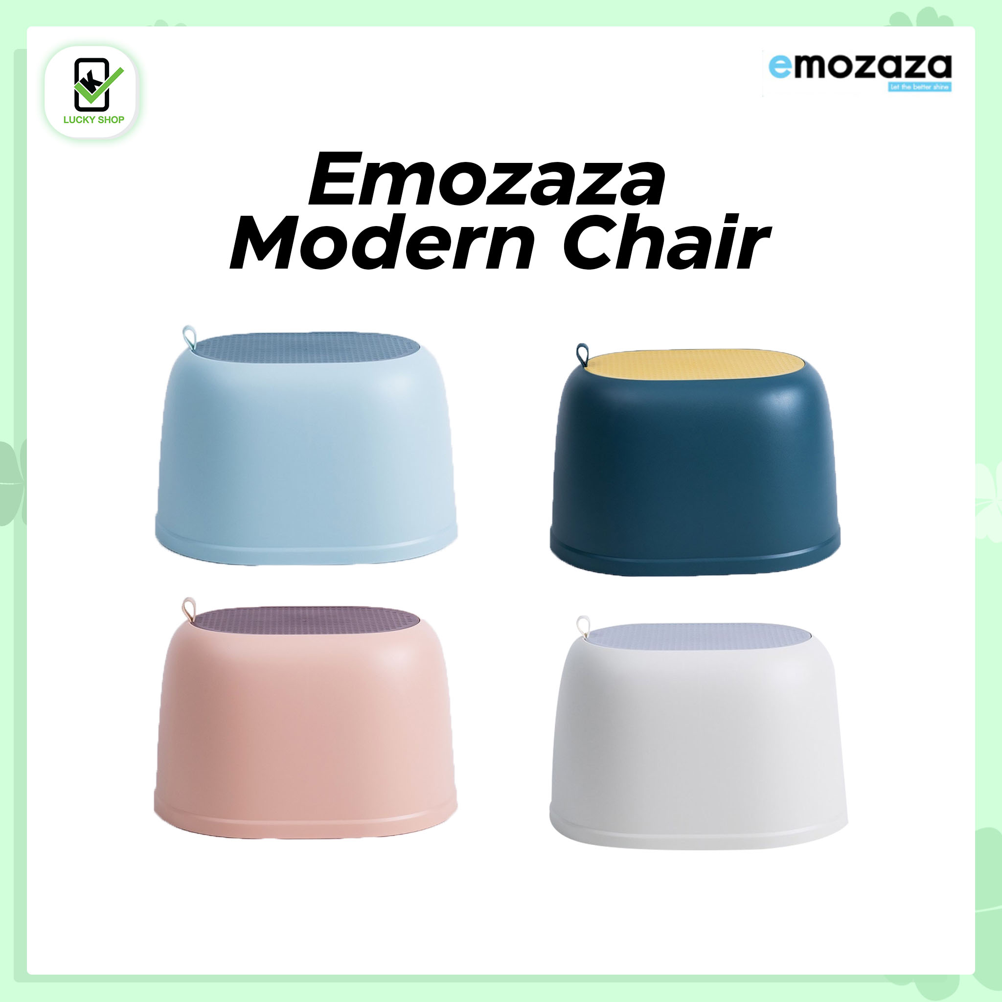 EMOZAZA เก้าอี้สำหรับใช้ในห้องน้ำสามารถรับน้ำหนักได้ถึง 100กก. หูจับซิลิโคนง่ายต่อการเคลื่อนย้าย กันน้ำ
