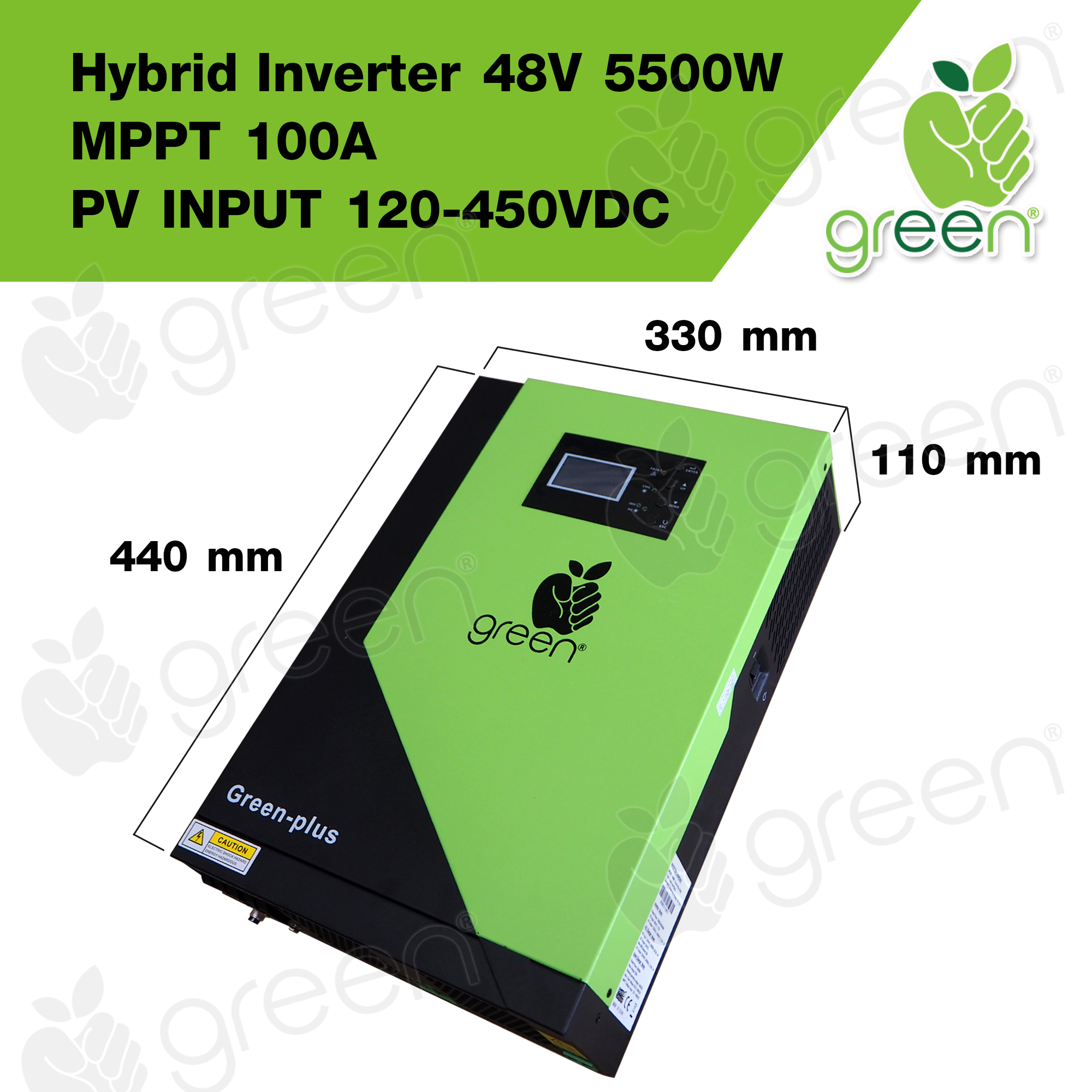 อินเวอร์เตอร์ inverter hybrid off grid 48V 5500W MPPT 100A PV INPUT 120 ...