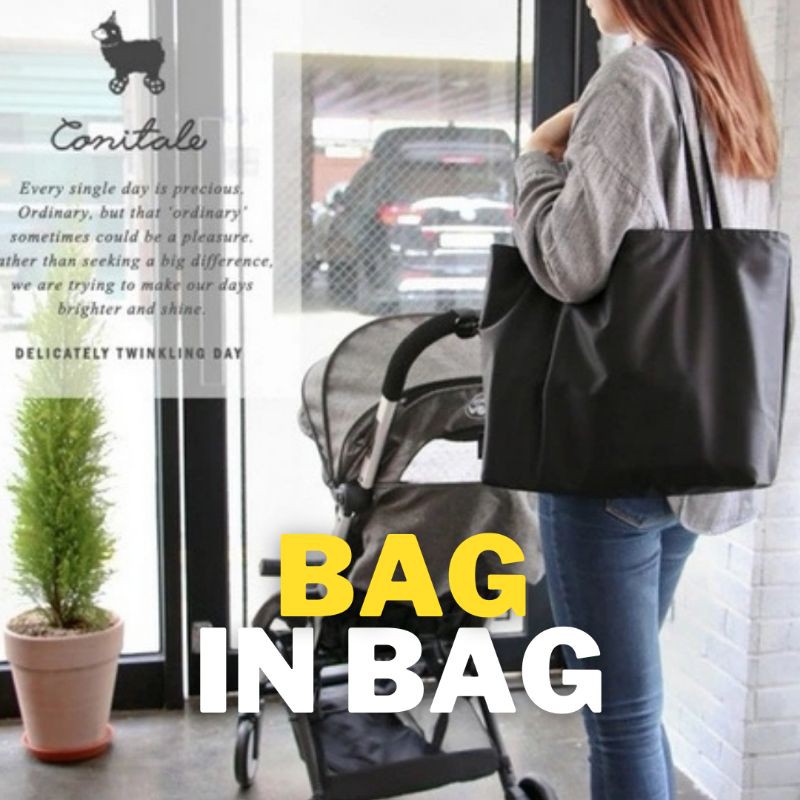 โปรโมชั่น กระเป๋าแม่ลูกอ่อน​ Bag​ in Bag กระเป๋าสำหรับคุณแม่​ กระเป๋าสะพายไหล่​ บรรจุของได้เยอะ​ สไตล์ญี่ปุ่น ลดกระหน่ำ รถ เข็น พับ ได้ รถ เข็น ของ รถ เข็น อเนกประสงค์ รถ เข็น ส แตน เล ส