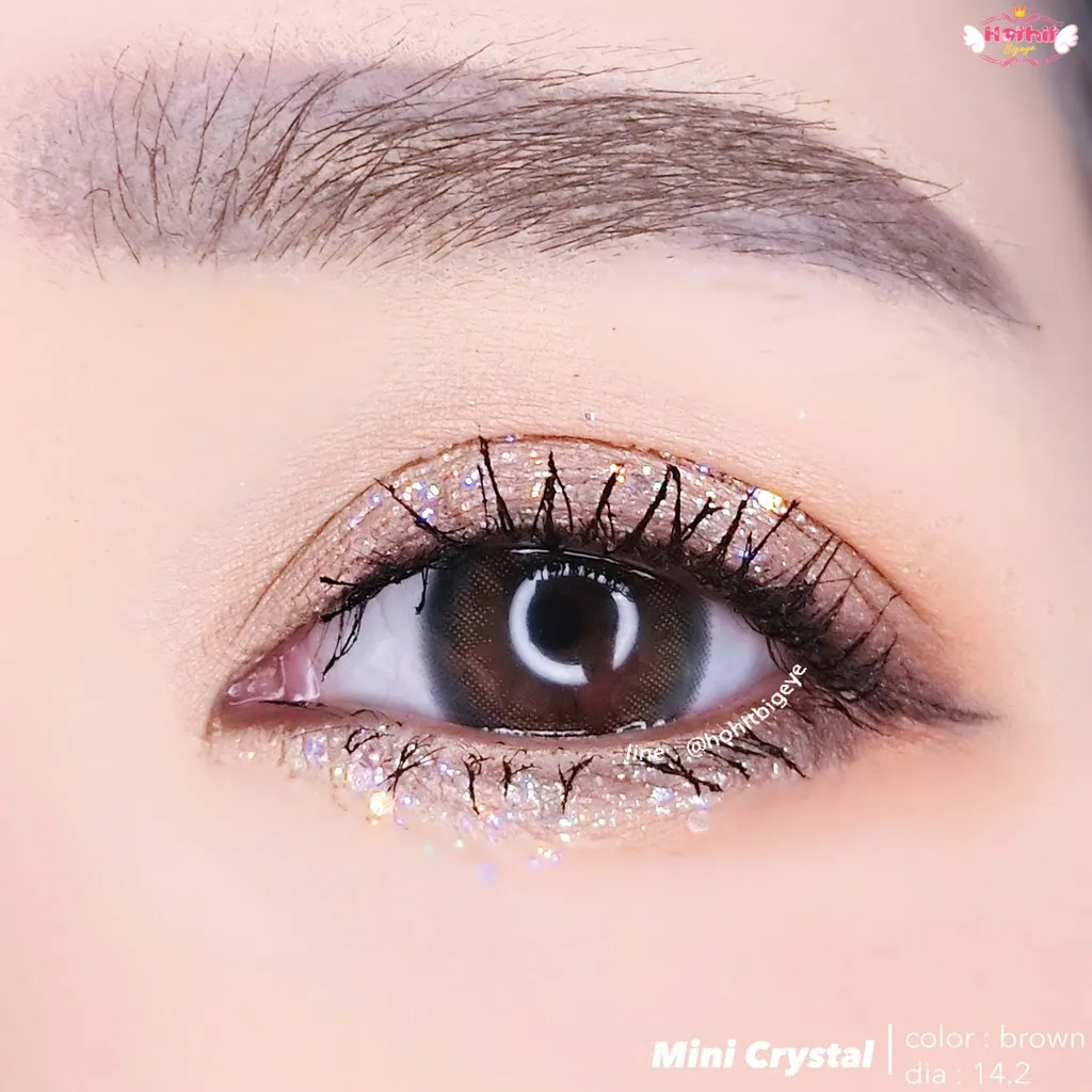 คอนแทคเลนส์ Mini Crystal น้ำตาล พร้อมส่งแบบปกติ และค่าสายตาสั้น 0.00- 7.00 (สายตาที่มีในลิสกดสั่งได้เลยค่า)