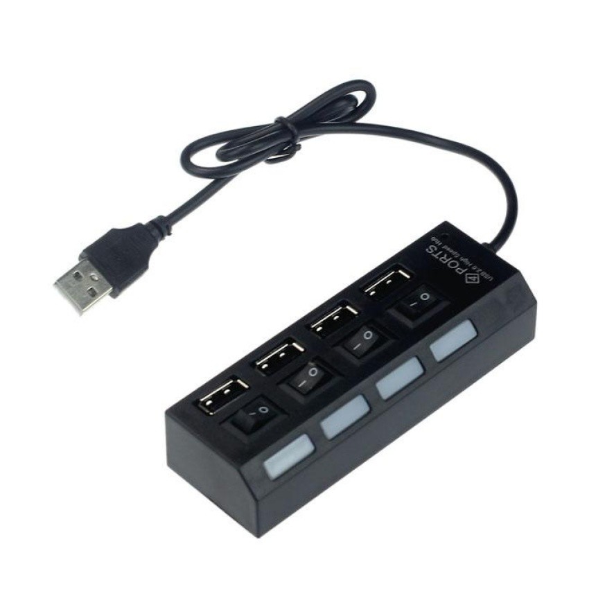 SALE USB 2.0 Hi-Speed 4-Port Splitter Hub Adapter For PC Computer (สีดำ) #คำค้นหาเพิ่มเติม HDMI Cable MHL WiFi display