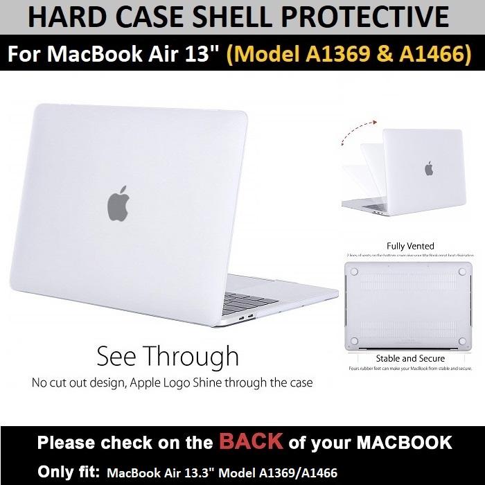 Qcase - เคสสัมผัสนุ่ม เคสป้องกันรอย สำหรับ MacBook Air 13 Inch (Models A1369 /A1466) - Hard Case Shell for MacBook Air 13 Inch (Models A1369 /A1466)