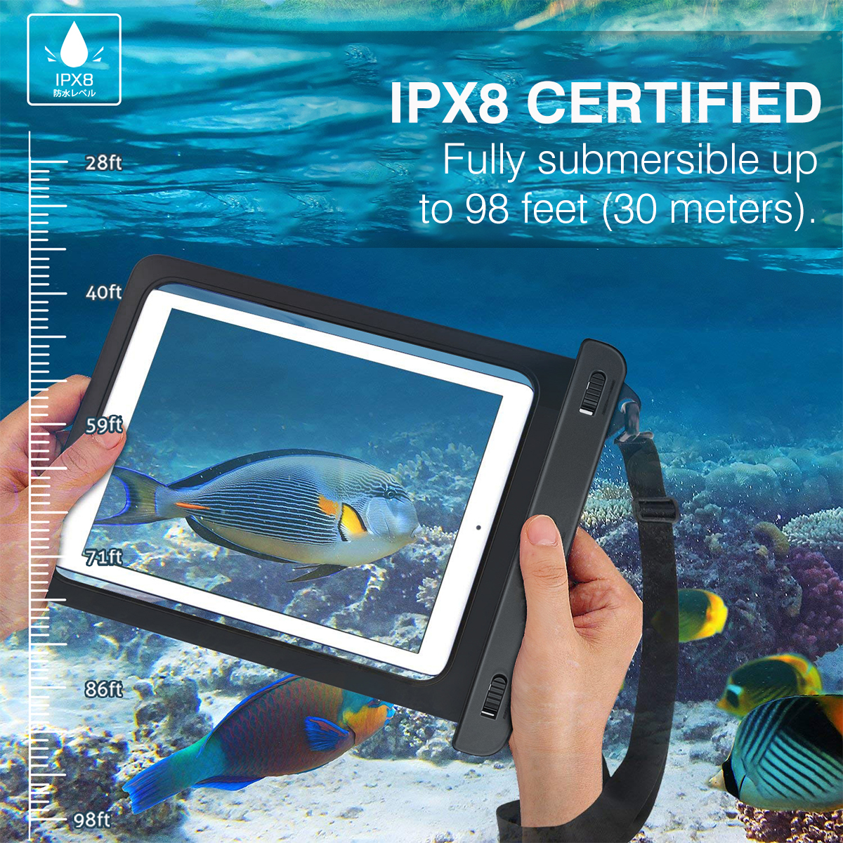 Universal Waterproof Tablet Case For Ipad Samsung Diving Swimming Dry