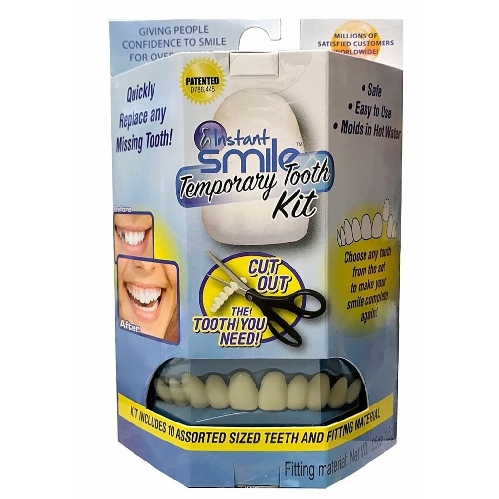 ฟันปลอม ติดง่ายทนทาน ฟันปลอมแบบซี่ ฟันปลอมซี่หน้า ฟันปลอมแบบสวม ที่ทำฟันปลอม ฟันปลอมซิลิโคน ฟันปลอมครอบฟัน ฟันปลอมแบบครอบ ฟันปลอม ถอด ได้ instant smile temporary tooth kit