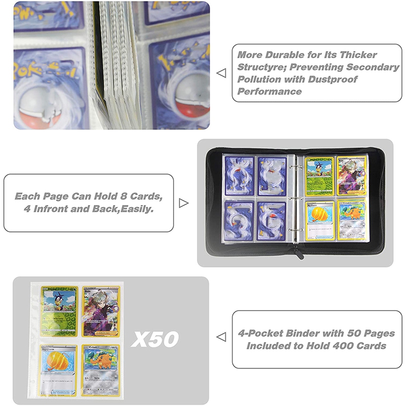 [COD][จัดส่งฟรี]400 Pocket Card Holder Carrying Case Compatible Trading ...