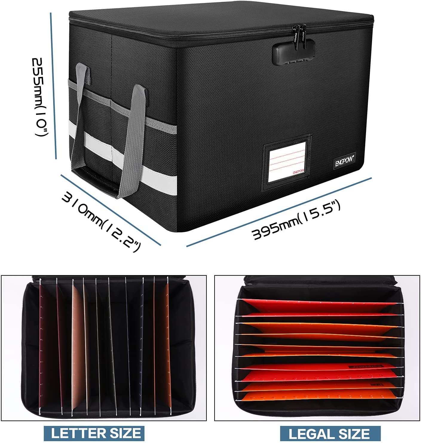 Fireproof Box with Lock File Storage Organizer Anti-Static Box ...