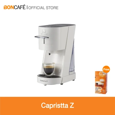 เครื่องทำกาแฟระบบแคปซูล Capristta Z, สีขาว ฟรี กาแฟแคปซูล Boncafe Cafe Crema 1 กล่อง